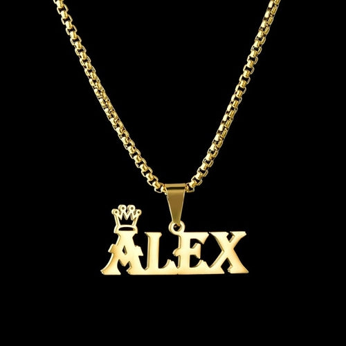 Custom Name Necklace Custom Jewelry Stainless Steel Personalized Crown