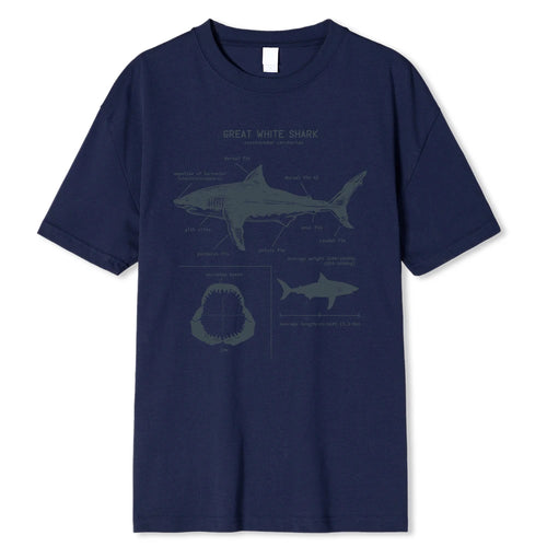 Great White Shark Anatomy T-Shirt New Short Sleeve