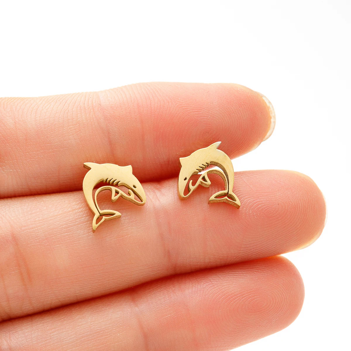 1 Pair Mini Cute Shark Studs Small Animal Earrings