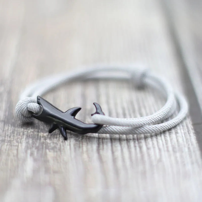 Shark Bracelet Unisex Double Layer Adjustable 3mm Cord Chain