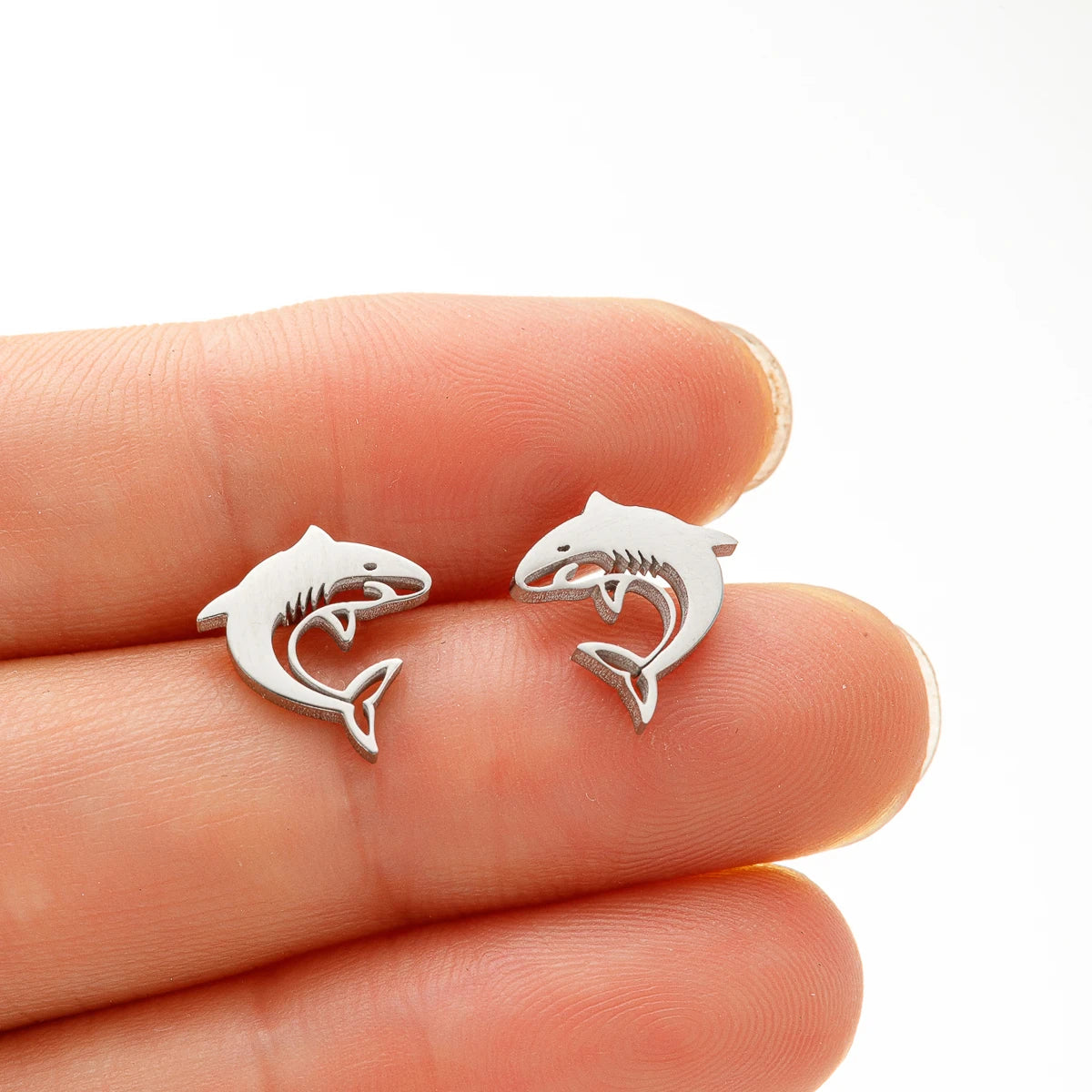 1 Pair Mini Cute Shark Studs Small Animal Earrings